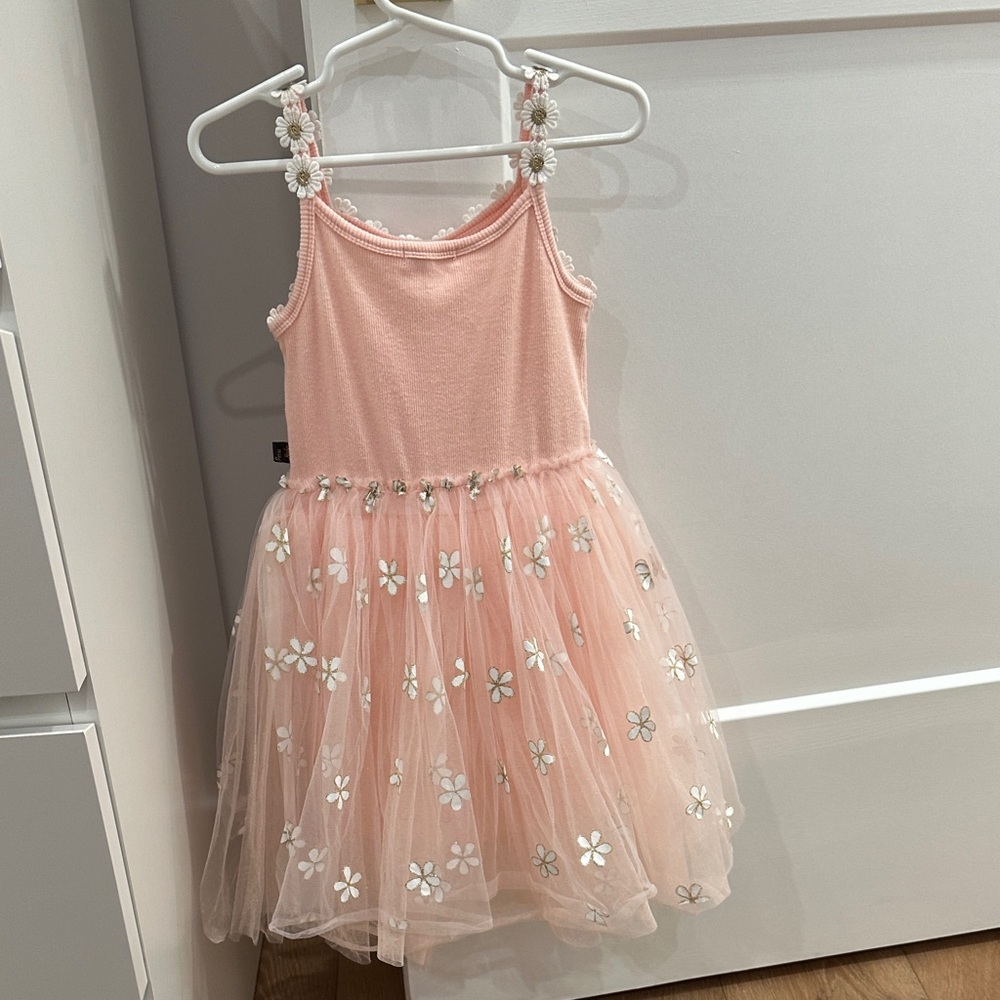 Floral Pink Kids Casual Dress - Picture 5 of 7